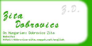 zita dobrovics business card